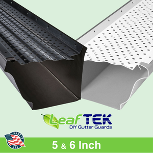 LeafTEK DIY Gutter Guards - 5" & 6" - Black or White